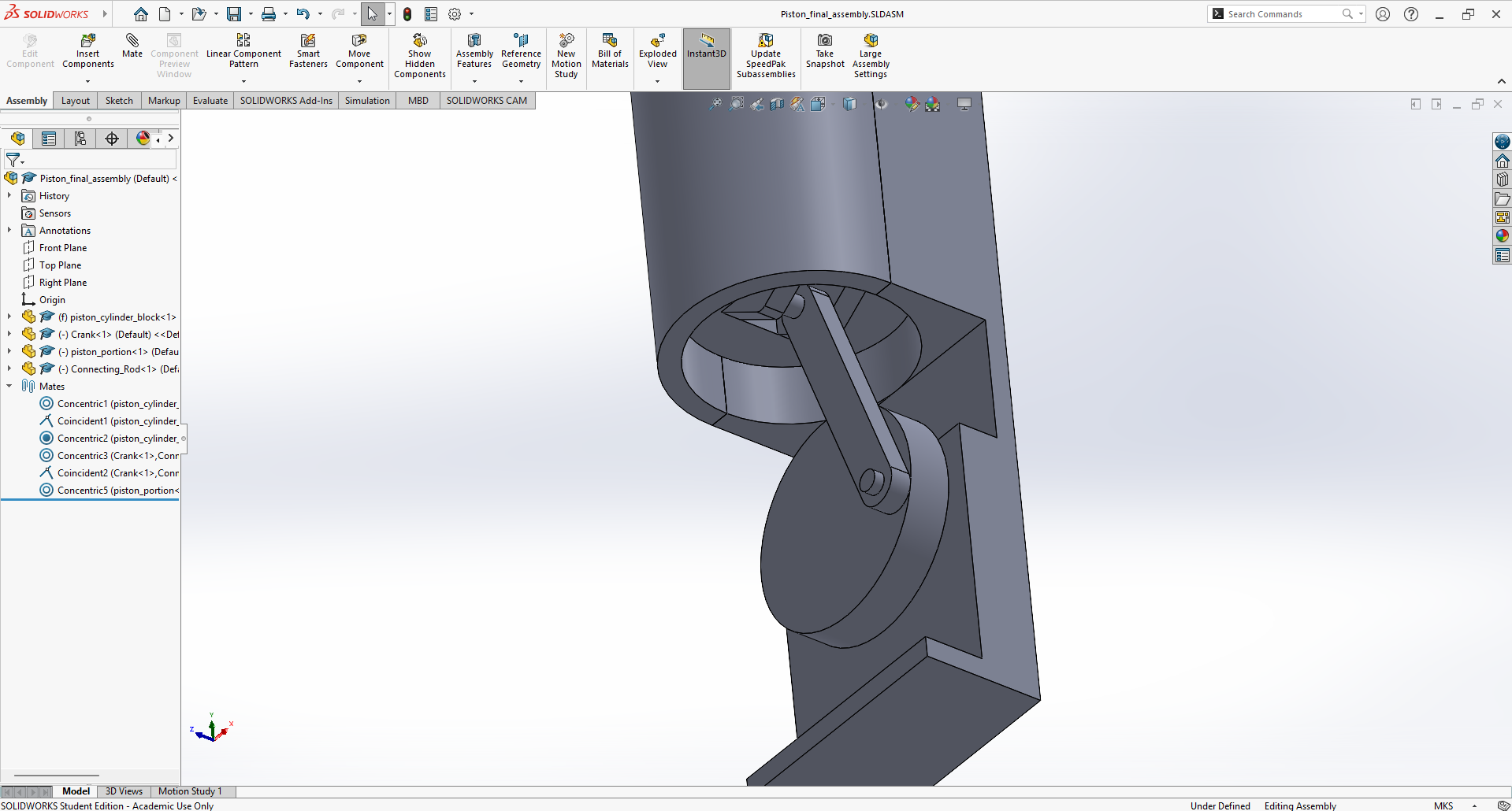 Final assembly of the piston